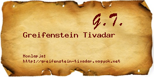 Greifenstein Tivadar névjegykártya